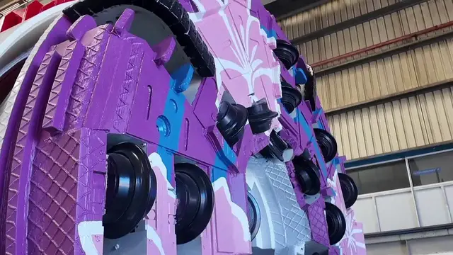 Video thumbnail for China: China's first boring and blasting machine rolls off production line in Wuhan.