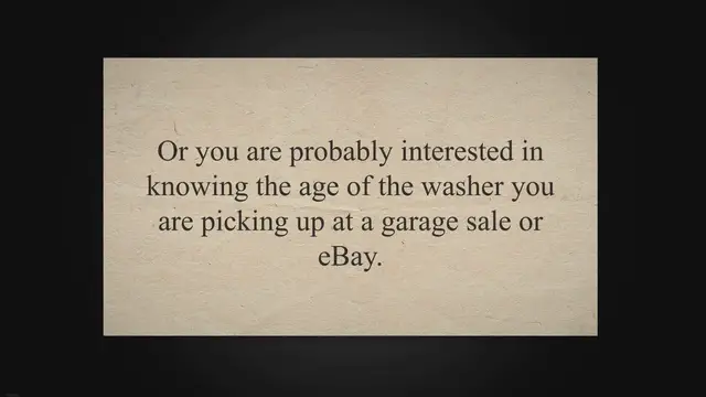 'Video thumbnail for How Old Is My Washer? (Easy Find For 8 Popular Brands)'