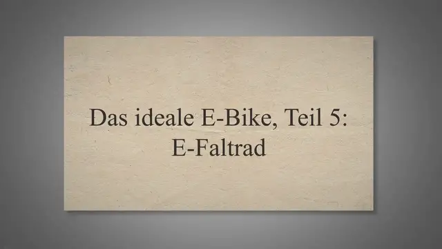 Video thumbnail for Kaufberatung E-Bike, Teil 5: E-Faltrad