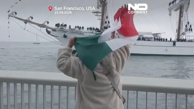 Video thumbnail for Mexican navy tall ship Cuauhtémoc returns to San Francisco after 17 years