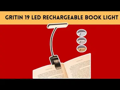 'Video thumbnail for Gritin 19 LED Rechargeable Book Light Review'