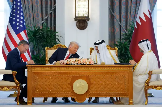 Video thumbnail for ‘We discussed the world’: US president, emir of Qatar speak in Doha