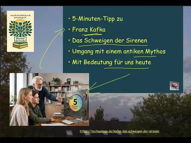 Video thumbnail for 5-Minuten-Tipp: Kafkas "Schweigen der Sirenen" – der Schlüssel zum Verständnis-Tresor