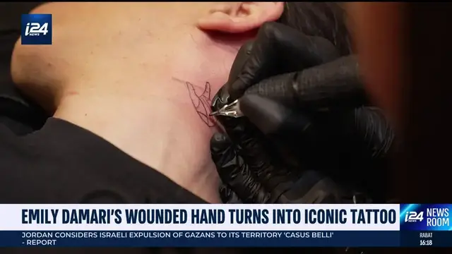 'Video thumbnail for Emily Damari's wounded hand turns into iconic tattoo'