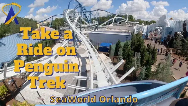 'Video thumbnail for Full Penguin Trek Roller Coaster POVs and Queue at SeaWorld Orlando'