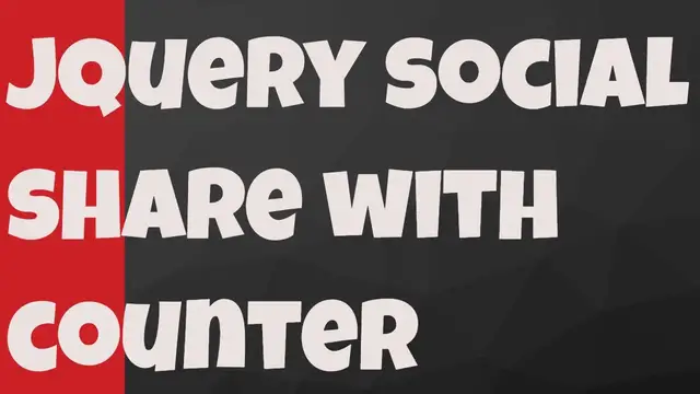Video thumbnail for Easy Social Share Buttons with Counters Using jQuery - EasyShare