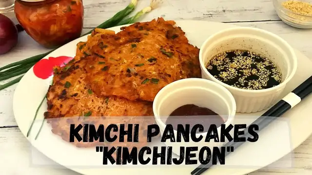 Video thumbnail for Kimchi Pancakes (Kimchijeon) with Dipping Sauce Recipe | Happy Tummy Recipes