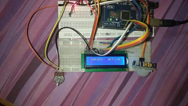 Video thumbnail for PIR Motion Detector with 16X2 LCD and Arduino Board