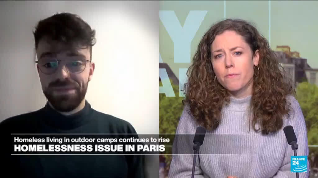 Video thumbnail for Paris: Homeless living in outdoor camps continues to rise