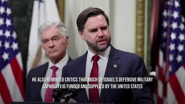 Video thumbnail for Vance Tells Israeli Critics Trump Is Their Only Ally.