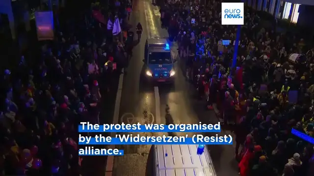 Video thumbnail for Mass protests in the central German town of Giessen against new AfD youth group