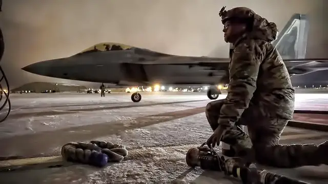'Video thumbnail for AFSOC Airmen Set Up FARP For F-22 Raptors'