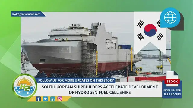 Video thumbnail for South Korean shipbuilders accelerate development of hydrogen fuel cell ships