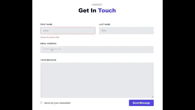 Video thumbnail for Build a Responsive Contact or Newsletter SignUp Form Using TailwindCSS & HTML5 For Website