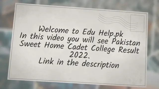 'Video thumbnail for Pakistan Sweet Home Cadet College Result 2022 Merit List'