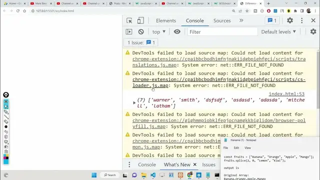 Video thumbnail for Javascript Splice() vs Slice() to Add or Remove Elements From an Array Full Example