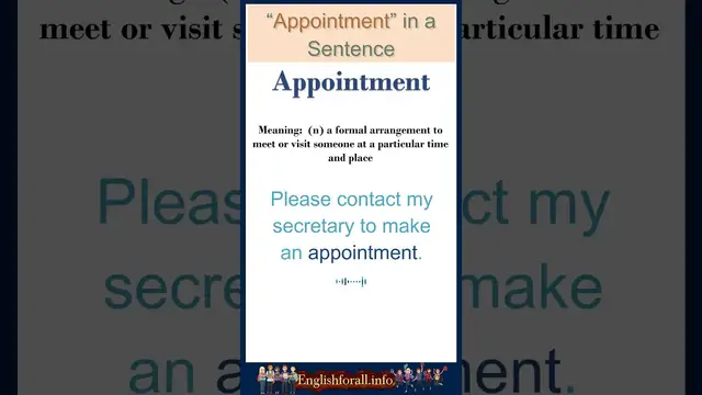 Video thumbnail for Appointment meaning | Appointment in a Sentence | Most common words in English #shorts