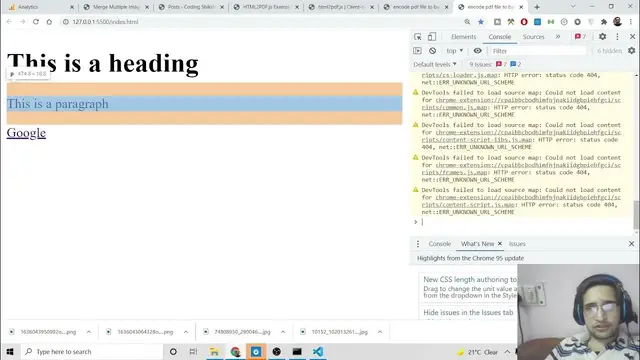 Video thumbnail for HTML2PDF.js Example to Encode PDF Document to Base64 DataURL or Code Using outputPdf() in Javascript