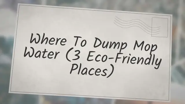 Video thumbnail for Where To Dump Mop Water (3 eco-friendly places)