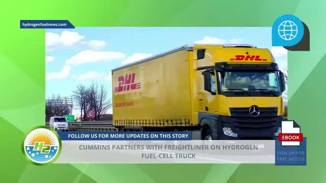 Video thumbnail for French - Cummins partners with Freightliner on hydrogen fuel cell truck1