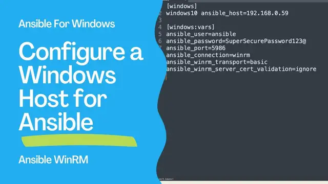 Video thumbnail for Configure a Windows Host for Ansible - ansible WinRM