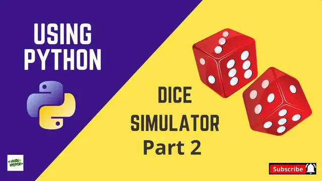 Video thumbnail for Dice Simulator using Python Part 2 | 100 days of code challenge | Day 33