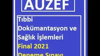 Video thumbnail for Tıbbi Dokümantasyon ve Sağlık İşlemleri Final 2021 Deneme Sınavı