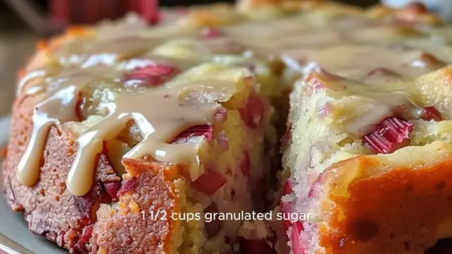 Video thumbnail for Rhubarb Cake with Butter Sauce Recipe