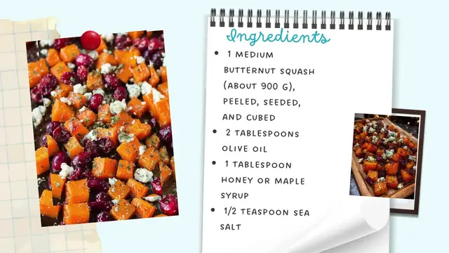 Video thumbnail for Caramelized Butternut Squash with Gorgonzola & Cranberry-Balsamic Glaze – Sweet, Savory & Elegant