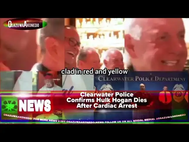 'Video thumbnail for Clearwater Police Confirms Hulk Hogan Dies After Cardiac Arrest'