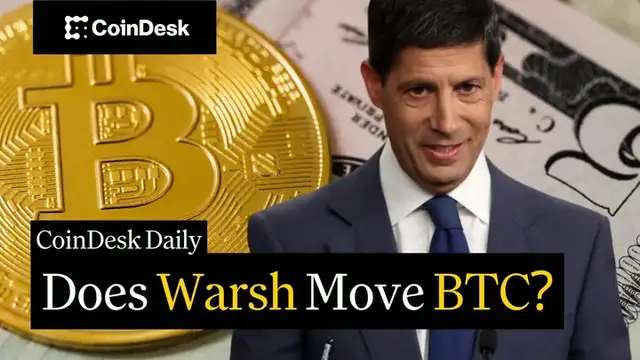 Video thumbnail for Bitcoin slides after Kevin Warsh's first Jackson Hole speech