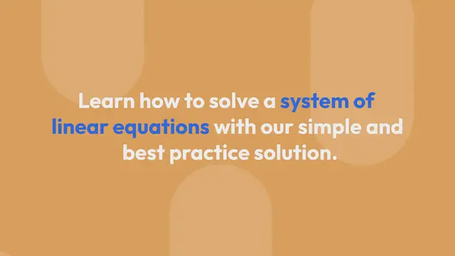 Video thumbnail for Simple Solution for a System of Linear EQUATIONS