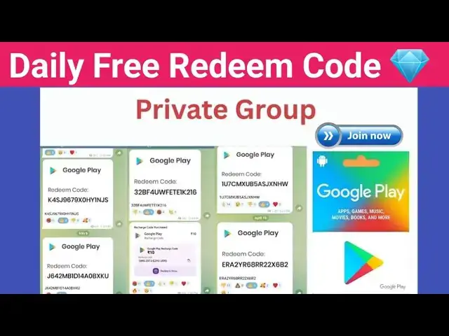 'Video thumbnail for Daily Free Redeem Code Private Group Join 2025 | Free Google Play Redeem Code Telegram Group'