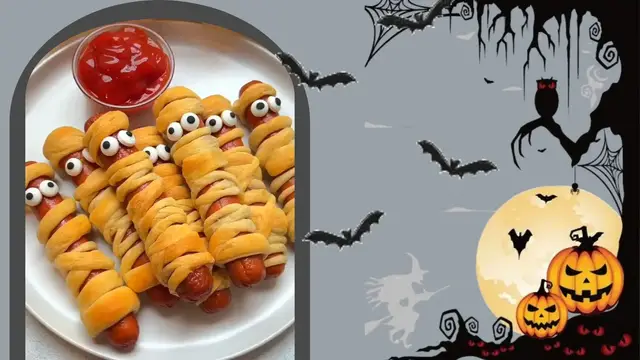 Video thumbnail for Halloween Mummy Hot Dogs