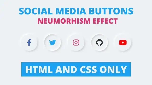 Video thumbnail for Neumorphism Effect on Social Media Icons CSS _ Neumorphism Hover Animation