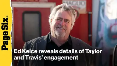 'Video thumbnail for Travis Kelce's dad reveals intimate details of Taylor Swift engagement — including exactly when proposal happened'