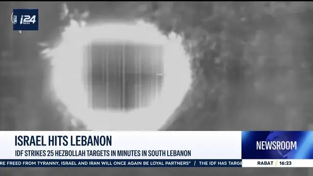 Video thumbnail for Israel hits Lebanon: IDF strikes 25 Hezbollah targets in minutes in South Lebanon