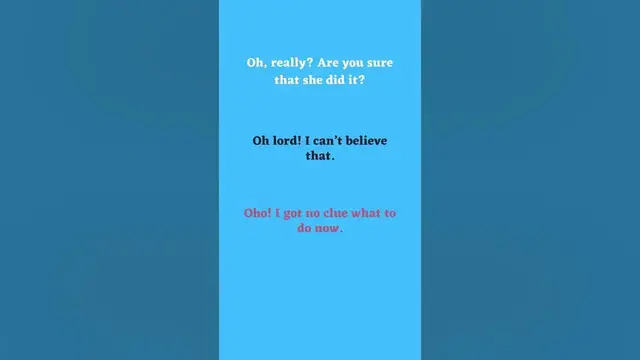 Video thumbnail for Different Ways of Expressing Surprise Part 13