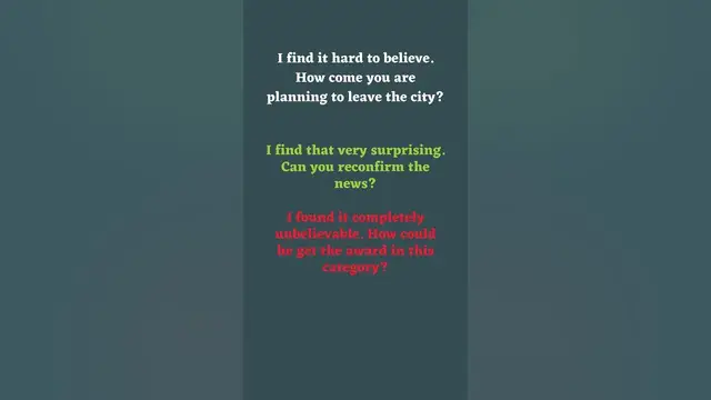 Video thumbnail for Different Ways of Expressing Surprise Part 4