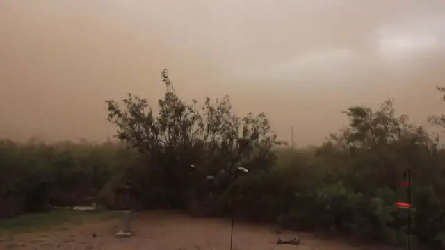 Video thumbnail for US: Dust Storm Rolls Through Southeast Arizona.