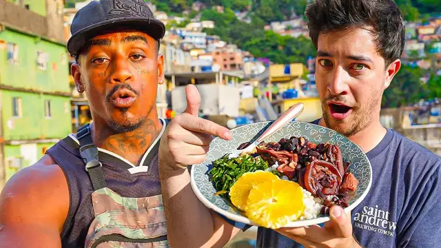 'Video thumbnail for Inside Brazil's Biggest Favela (Slum)  Steak & Feijoada w/ @rio4fun​'