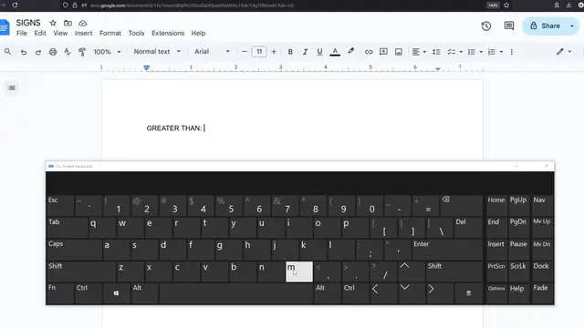 'Video thumbnail for How To Insert Greater Than Sign On A Document | Keyboard Symbols'