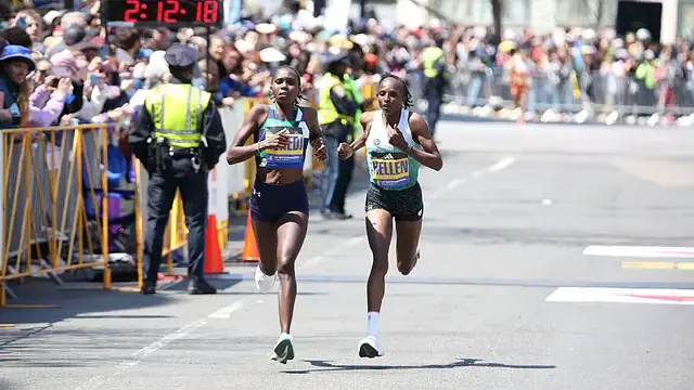 Video thumbnail for Kenyan runners win both male and female races at Boston Marathon 2025