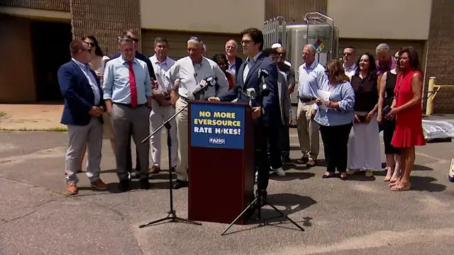 Video thumbnail for Candidates for governor take aim at Eversource. The utility says it's 'an easy target'