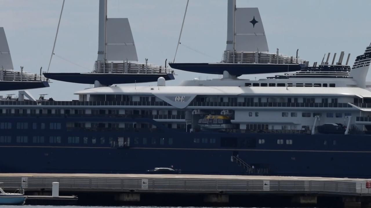 Video thumbnail for France: Orient Express Corinthian anchors in Cannes Bay.