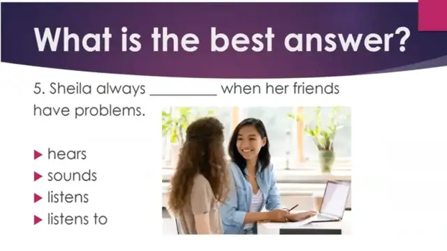 Video thumbnail for Say it Right in English:  Listen, Listen to, Hear, Sound