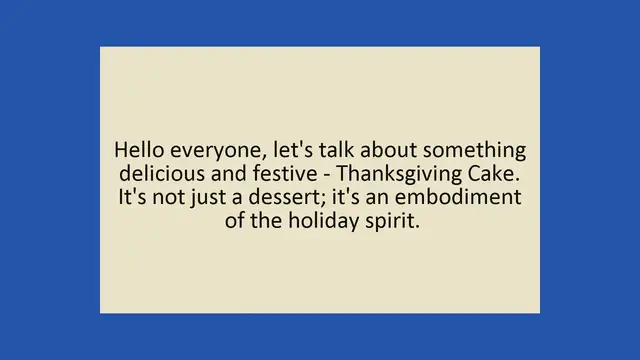 'Video thumbnail for Thanksgiving Cake'