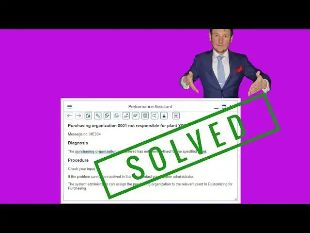 Video thumbnail for How to Fix SAP Error ME004: Purchasing Organization Not Responsible for Plant