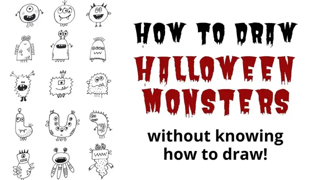 'Video thumbnail for How to Draw Halloween Monsters without knowing how to draw!'