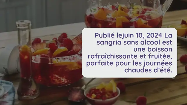 Video thumbnail for Recette Sangria Sans Alcool